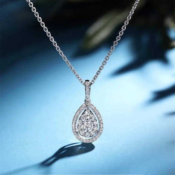 Jewelry - New Silver Diamond Waterdrop Necklace 21